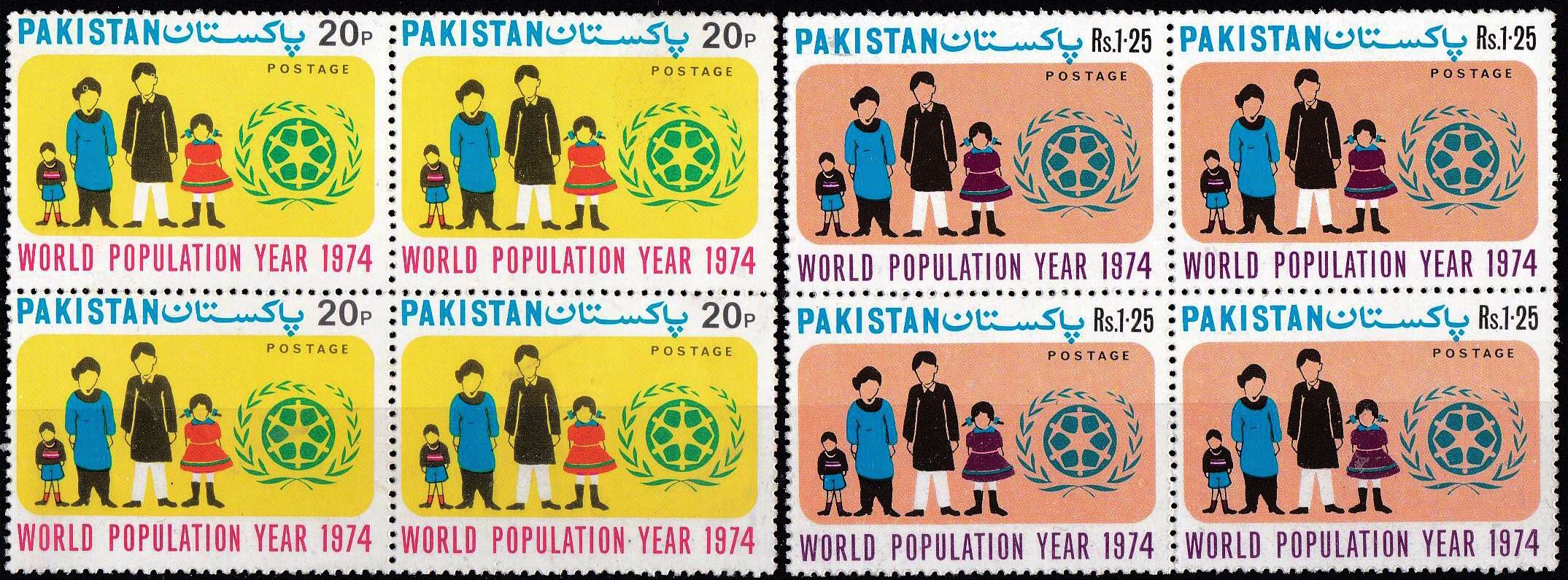 (image for) Pakistan Stamps 1974 World Population Year